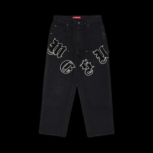Supreme Old English Canvas Double Knee Painter Pant 'Black'