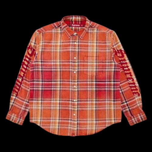 Supreme Old English Plaid Flannel Shirt 'Orange'