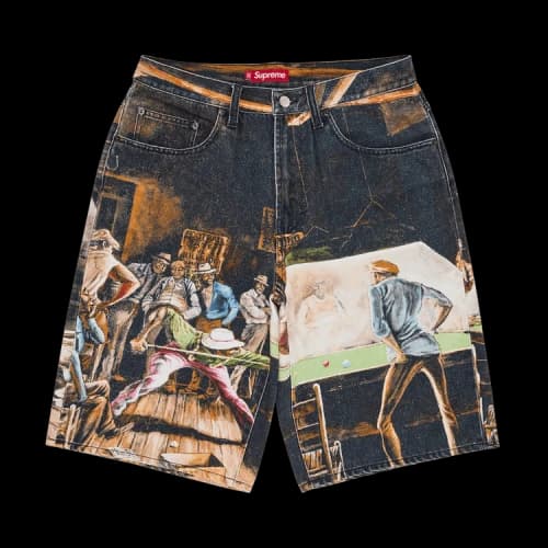 Supreme x Ernie Barnes Baggy Denim Short 'Pool Hall'