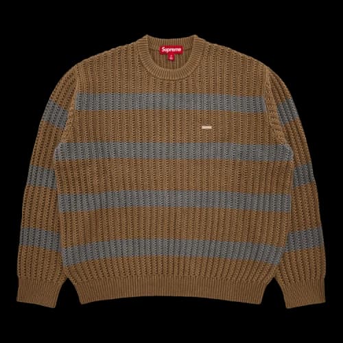 Supreme Loose Gauge Stripe Small Box Sweater 'Khaki'