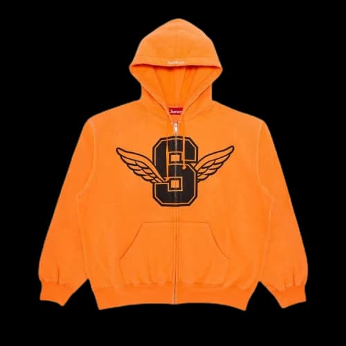 Supreme Wings Zip Up Hooded Sweatshirt 'Light Orange'