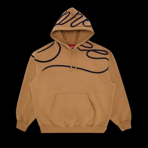Supreme Shoulder Script Hooded Sweatshirt 'Light Tan'