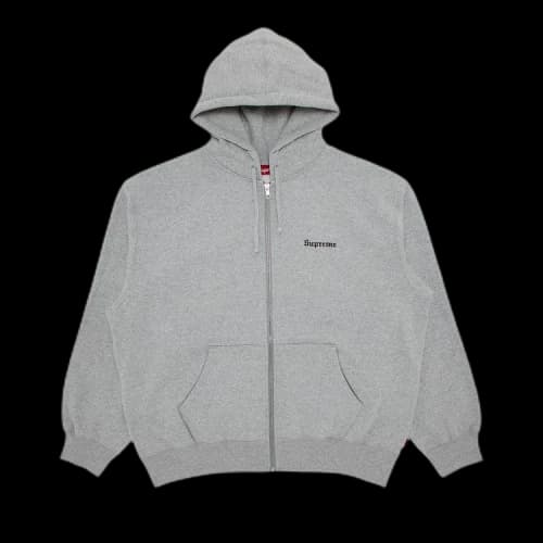 Supreme Crest Zip Up Hooded Sweatshirt 'Heather Grey'
