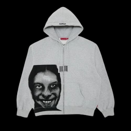 Supreme x Aphex Twin Zip Up Hooded Sweatshirt 'Heather Grey'