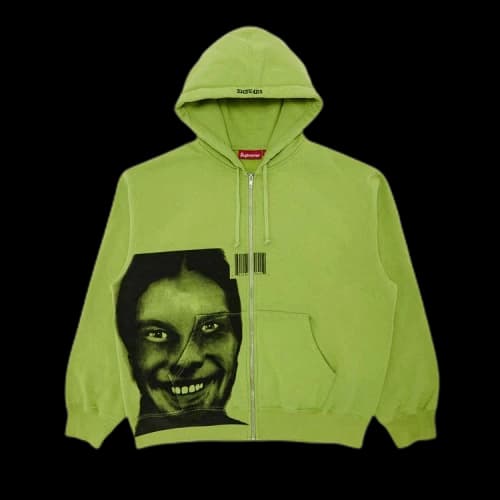 Supreme x Aphex Twin Zip Up Hooded Sweatshirt 'Lime'