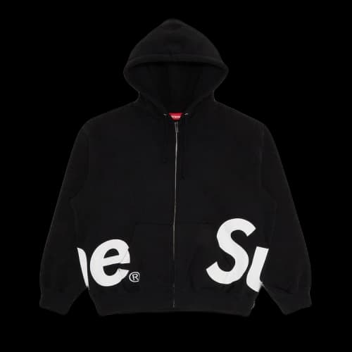 Supreme Big Logo Zip Up Hooded Sweatshirt 'Black'