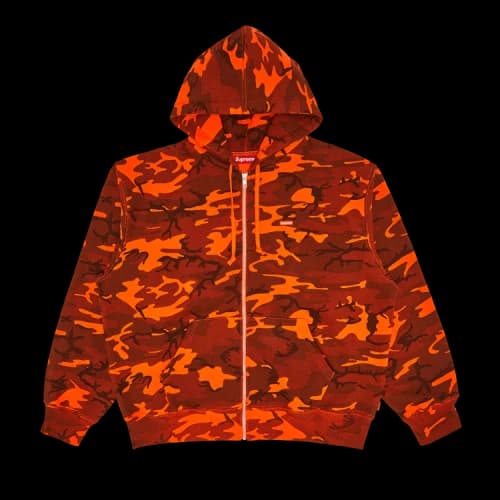 Supreme Small Box Zip Up Hooded Sweatshirt 'Bright Orange Camo'