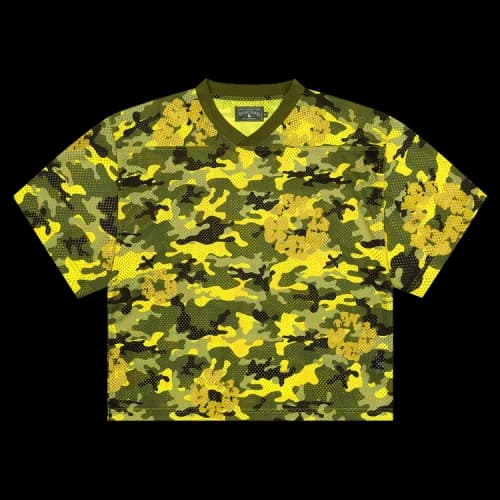 Denim Tears Camo Cotton Wreath Mesh Football Top 'Yellow'