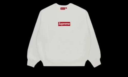 Supreme Washed Box Logo Crewneck White