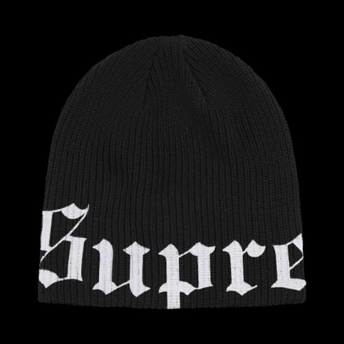 Supreme Old English Printed Beanie 'Black'