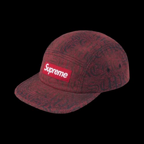 Supreme Stitched Old English Denim Camp Cap 'Red'