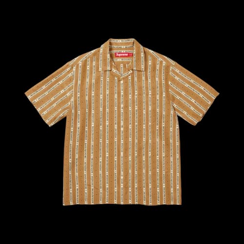 Supreme Old English Stripe Silk Short-Sleeve Shirt 'Gold'