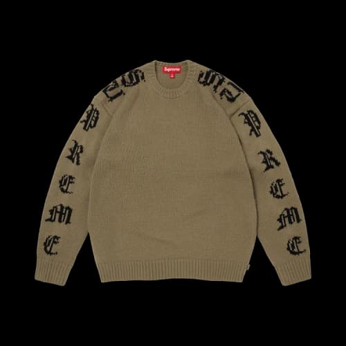 Supreme Old English Sleeves Sweater 'Olive'