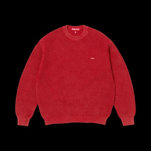 Supreme Washed Small Box Waffle Sweater 'Red'