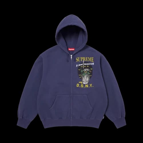 Supreme x Dsny Zip Up Hooded Sweatshirt 'Washed Navy'