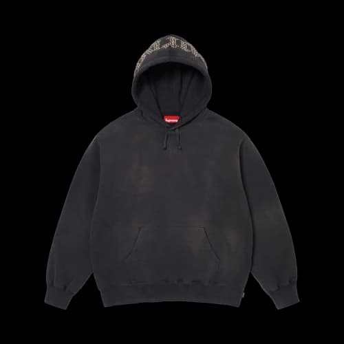 Supreme Overdyed Studded Hooded Sweatshirt 'Black'
