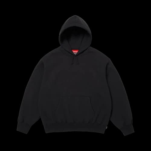 Supreme Satin Appliqué Hooded Sweatshirt 'Black'