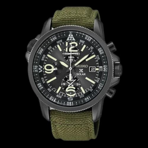 SEIKO Prospex Series Casual Nylon Solar Energy Watch Black