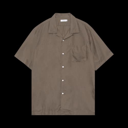 nanamica Open Collar Panama Short-Sleeve Shirt 'Taupe'