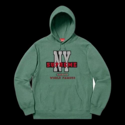 Supreme FW19 Week 13 NY Hooded Sweatshirt Green