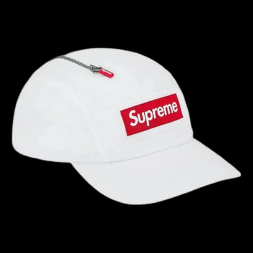 Supreme Zip Mesh Camp Cap 'White Red'