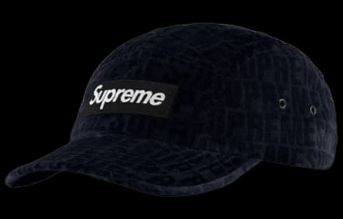 Supreme Velvet Pattern Camp Cap 'Black White'