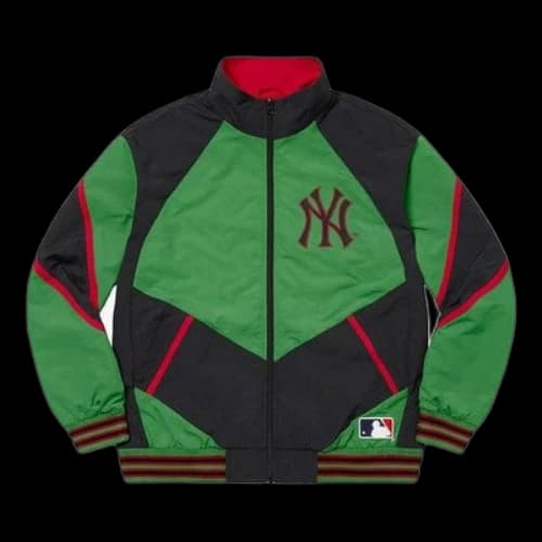 Supreme x New York Yankees Track Jacket 'Green Black'