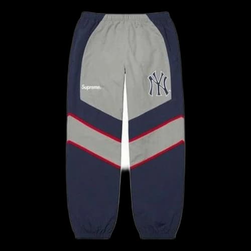 Supreme x New York Yankees Track Pants 'Grey Navy'