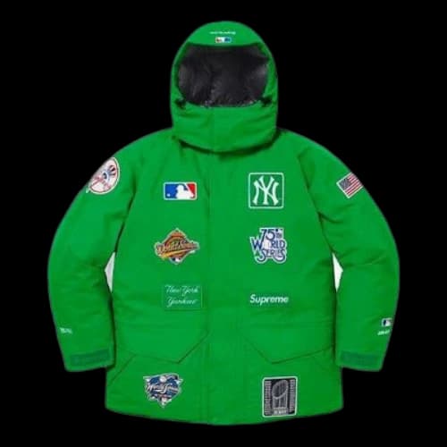 Supreme x New York Yankees GORE-TEX 700-Fill Down Jacket 'Green White'