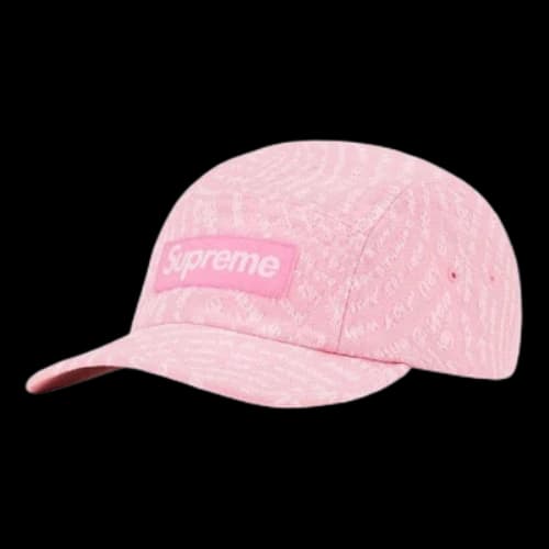 Supreme Circles Jacquard Denim Camp Cap 'Pink White'