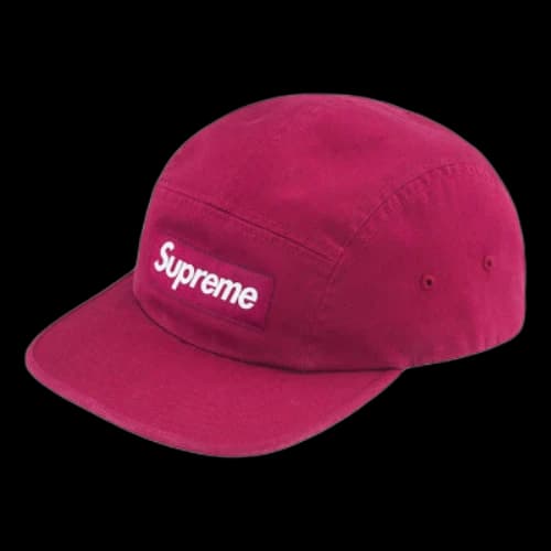 Supreme Washed Chino Twill Camp Cap FW24 'Cranberry'