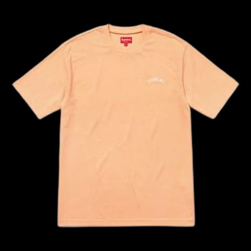 Supreme SS18 Mesh Arc Logo Tee Peach Logo Tee