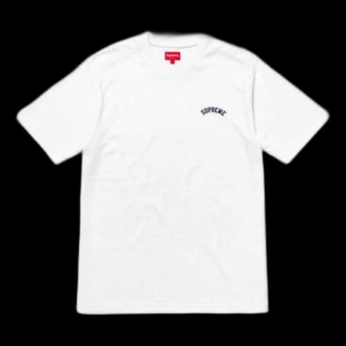 Supreme SS18 Mesh Arc Logo Tee White Logo Tee 'White Black'