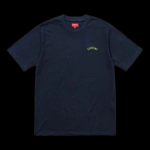 Supreme SS18 Mesh Arc Logo Tee Navy Logo Tee