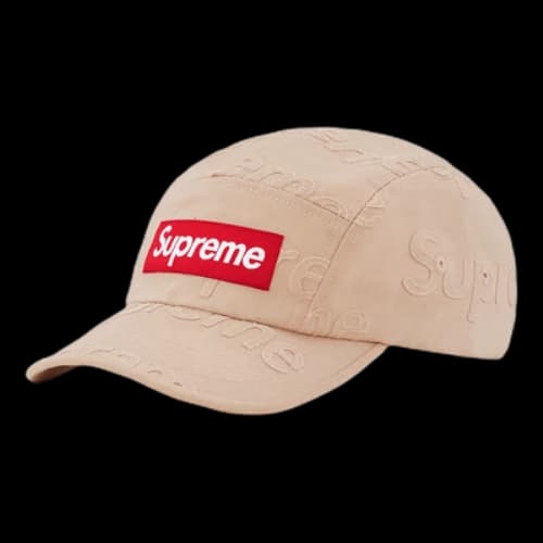 Supreme Lasered Twill Camp Cap 'Beige Red'