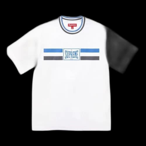 Supreme Warm Up Stripe S/S T-Shirt 'White Blue'