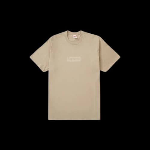 Supreme Tonal Box Logo Tee Khaki