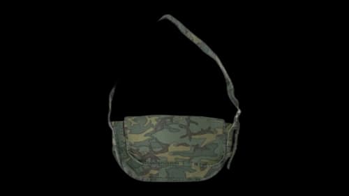 Needles Reversible News Paper Bag Large Shoulder Bag Green