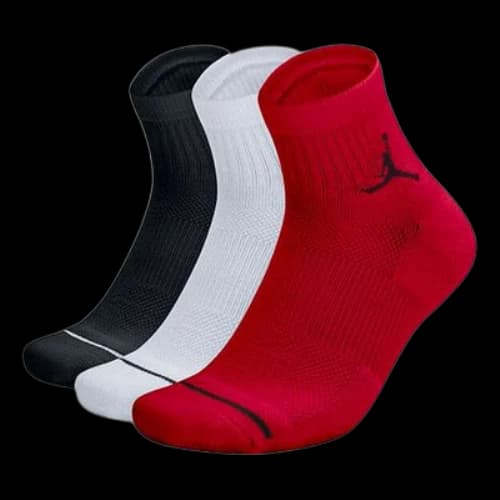 Nike Apparel Socks Men Air Jordan Jumpman Qtr Socks 3 'Black White Red'