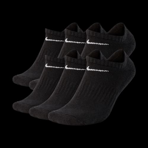 Nike Everyday Cushioned No-Show Socks (6 Pairs) 'Black/White'
