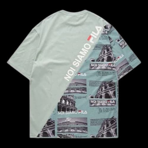 FILA FUSION Large Subject Printing Short Sleeve Green