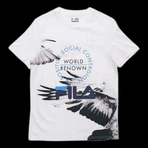 FILA FUSION x Staple Wings Alphabet Printing Short Sleeve White