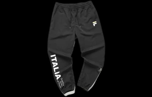 FILA FUSION Printing Loose Casual Sports Woven Long Pants Black
