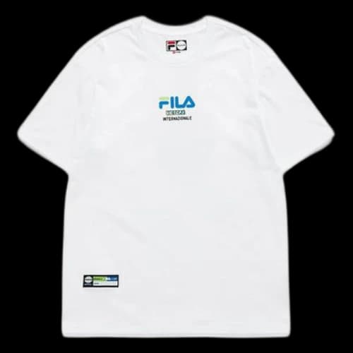 FILA FUSION Basketball Printing Loose Sports Short Sleeve White