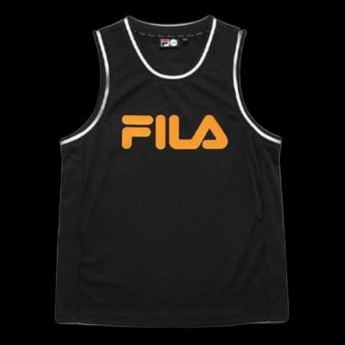 FILA Solid Sleeveless T-Shirt 'Black Yellow'
