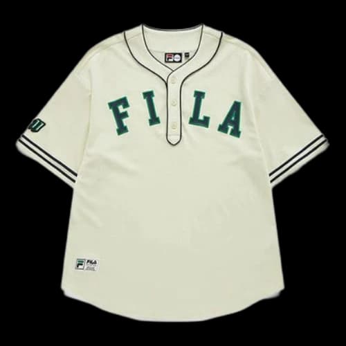 FILA FUSION Contrasting Colors Logo Loose Sports Short Sleeve White