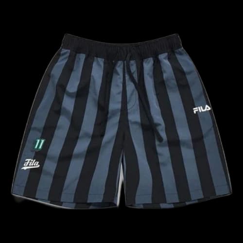 FILA FUSION Colorblock Striped Baseball Woven Sports 5-Inch Shorts 'Black Teal'