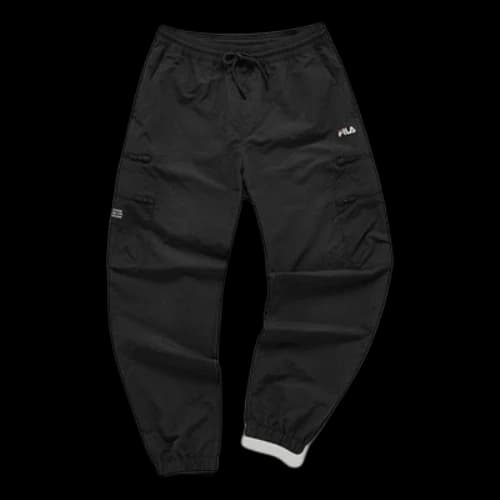 FILA FUSION Multi-Pocket Solid Color Woven Pants 'Black'