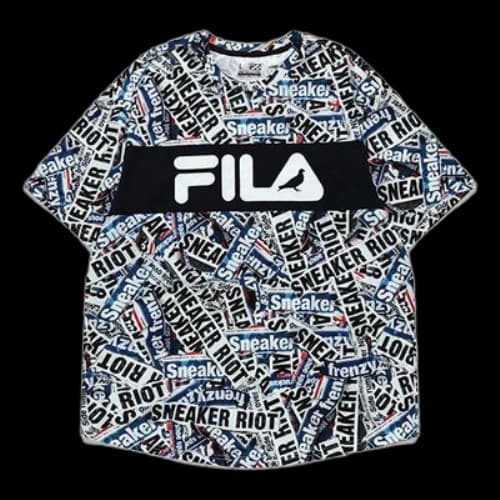 FILA FUSION x staple Crossover Contrasting Colors Logo Full Print Sports Short Sleeve
