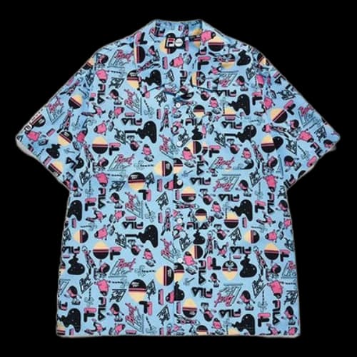 FILA FUSION x Jeremyville Crossover Casual Sports Breathable Loose Printing Short Sleeve Shirt Funny